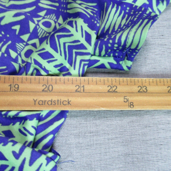 Madison Leigh Dress Womens Sz 2X Purple Green Geometric Short Sleeve Maxi Flirty - Picture 7 of 9